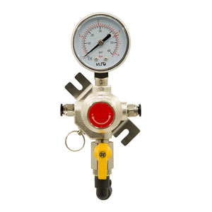 बार थोक बीयर उच्च सटीकता n2/एयर संगत के लिए 0-60psi आउटलेट दबाव के साथ पीतल माध्यमिक सह 2 नियामक दबाव गेज - Product Image 1