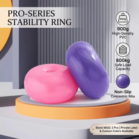 Ballon d'exercice en PVC Donut pour Yoga, Pilates et Kinésithérapie, 900g, Épaissi, Charge statique 800kg, Durable, Dégonflage lent, Anti-éclatement