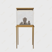 Vitrine à bijoux et montres Sundo Luxury en acier inoxydable et verre trempé avec éclairage LED et étagères pour les bijouteries