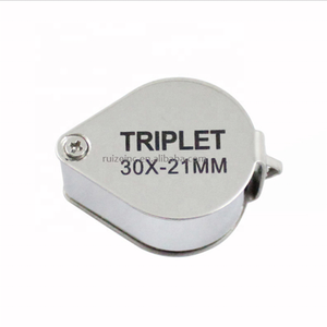 Metal Jewelry Magnifying Glass Jewelers Eye Tool Folding Loupe Glass <strong>Lens</strong> Magnifying <strong>Triplet</strong> Glass - Product Image 4
