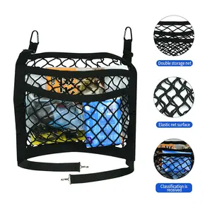 Custom High Elastic Net Bag Holder Between Seat Mesh Pocket Car Seat Storage Mesh Organizer