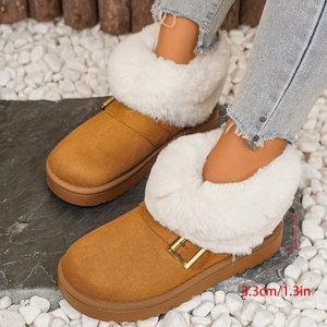 Chaussures Mary Jane à bout ouvert pour l'hiver avec détails pour un style élégant, grande botte rouge - Product Image 1