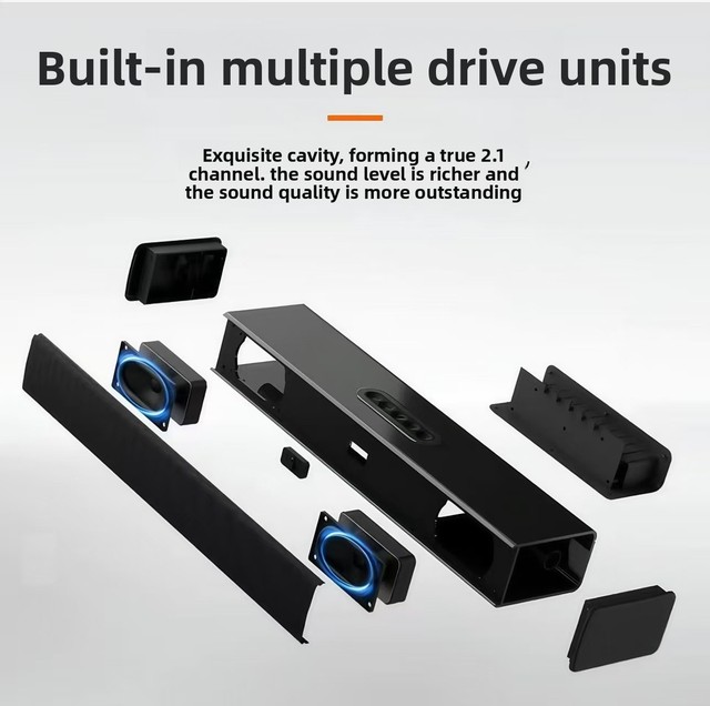 Soundbar Computer Hotel Home Theater Projector TV Audio for Echo Wall Speaker 3D 2.0 Channel Plastic