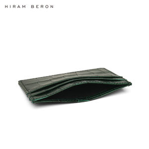 Tarjetero de Cuero Italiano Verde Brillante Hiram Beron para Hombre, Servicio OEM Personalizado - Product Image 6