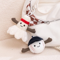 Porte-clés en peluche de ballon de sport en coton mignon - Doux et compact pour décorer un sac ou comme petits cadeaux pour les amateurs de sport