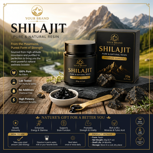 Résine de Shilajit de l'Himalaya Naturelle, Extrait Minéral Pur, Qualité Supérieure, Complément Herbal, 100% Pure Résine de Shilajit de l'Himalaya - Product Image 1