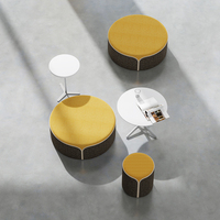 Tabouret ottoman rond modulaire en tissu et cuir PU, fabriqué en Chine, pour bureau, hall d'accueil, zone d'attente publique