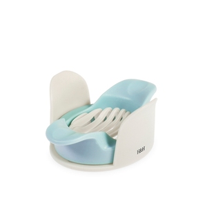 Coupe-œufs en polypropylène avec lame en acier inoxydable, couleur bleu et blanc - Product Image 1