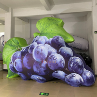 Fruits gonflables suspendus, raisins gonflables violets, ballon à hélium pour la décoration publicitaire des supermarchés