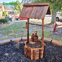 GARDMATE Pot Tanaman Kayu Bakar dengan Ember Gantung - Pot Klasik Ramah Lingkungan dan Tahan Lama untuk Taman, Halaman, dan Patio