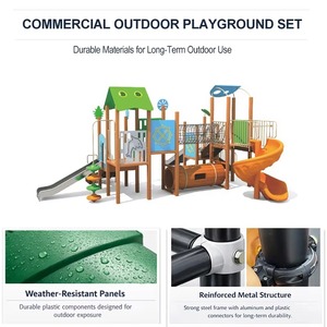 Juego de Equipos de Juegos Infantiles Comerciales para Exteriores, con Tobogán en Espiral y Rocódromo, de Madera Sólida, con Temática Oceánica, Personalizado - Product Image 5