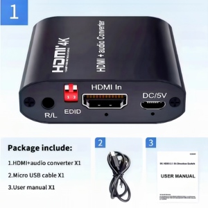 Extracteur audio HDMI 4K, <span class=keywords><strong>s</strong></span>éparateur HDMI vers SPDIF/coaxial/Toslink, convertisseur audio numérique pour HDTV et moniteur UHD - Product Image 6
