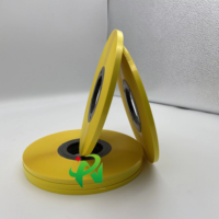 Ruban en film polyester Mylar de couleur jaune avec revêtement de colle thermofusible pour applications basse tension, enveloppement de fils et de câbles et utilisation de ceintures
