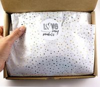 Papier de soie blanc de marque, emballage cadeau personnalisé avec logo imprimé, or métallique marbré de luxe, vente en gros