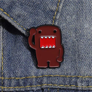 Broches en métal en gros, motif dessin animé, monstre marron mignon, en alliage, artisanat métallique ludique pour embellir les vêtements et accessoires - Product Image 3
