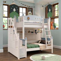 Lit superposé en bois massif Santafy pour enfants, design moderne et confortable, modèle avec glissière S-A01-3, pour chambre à coucher, école, hôpital, hôtel