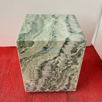 Vente directe d'usine, table console de salle à manger moderne en marbre vert naturel, table d'appoint, table basse irrégulière, fabrication artisanale