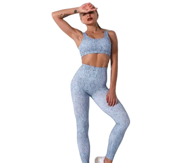 2023 nouveaux ensembles de 2 pièces d'entraînement pour femmes leggings froissés