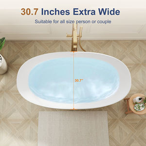 Maydon อ่างอาบน้ำทรงรีแบบอิสระทำจากเรซินหินสีขาวทันสมัยเป็นมิตรกับสิ่งแวดล้อมทนทาน - Product Image 5