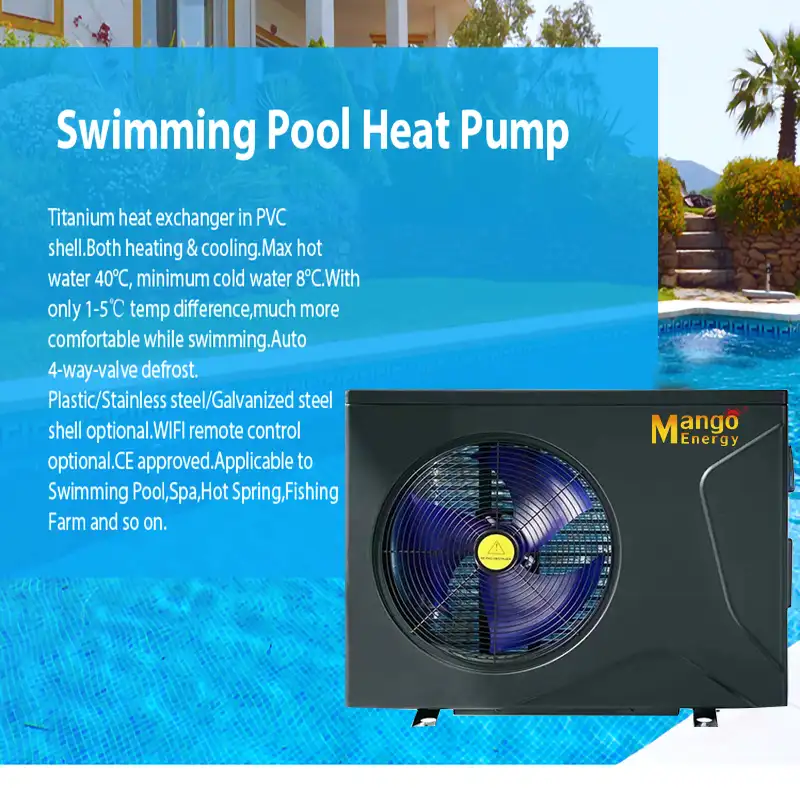 Swimming Pool Heat pump pool heater Air To Water Heat Pump R32 used in Hotels Showering Spa pools