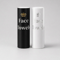 Boîte en carton cylindrique pour serviettes de visage avec logo personnalisé, emballage jetable biodégradable pour soins personnels