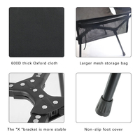Chaise de camping pliable en aluminium à dossier haut, portable, pour l'extérieur, vente en gros d'usine