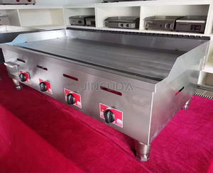 Parrilla de gas Freidora comercial Plancha de hamburguesas Estufas portátiles Placa de venta Acero inoxidable Construido Benchtop Patty Gas industrial - Product Image 5