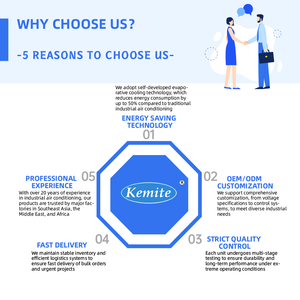 Enfriador de <span class=keywords><strong>Aire</strong></span> Evaporativo Industrial y Doméstico Kemite, Nuevo, 55KW de Capacidad de Enfriamiento, Refrigerante R410A, Compresor Scroll y Bomba Incluidos - Product Image 6
