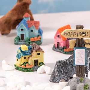 <b>Miniature</b> Resin Garden House Ornaments For Indoor Outdoor Decoration European Style Villa Landscape Decorations - Product Image 1