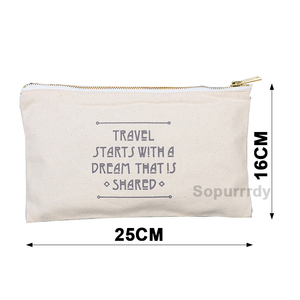 Bolsa de Maquillaje de Lona de Algodón con Logotipo Personalizado, Bolsa de Cosméticos Multiusos con Cierre, Bolsa de Viaje para Lápices, Estuche para Artículos de Aseo - Product Image 2
