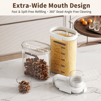 Conteneur de rangement pour cuisine personnalisé de 2500 ml, boîte de distribution de céréales en plastique hermétique avec double loquet et longue poignée