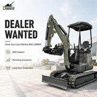 Excavator Mini Kompak Euro V LAWNIO 18L Kanopi 1.4 Ton Track Karet Kontrol Pilot untuk Pertanian, Kebun, dan Lokasi Kerja Profesional