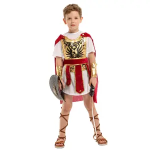 儿童罗马陆军士兵男孩化装服装男孩角斗士服装儿童罗马战士骑士服装