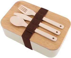 Fiambreras japonesas de silicona sin BPA con tapa de bambú y cubiertos para adultos, niños, fibra de bambú a prueba de fugas, paja de trigo, Bento <span class=keywords><strong>Lun</strong></span> - Product Image 6