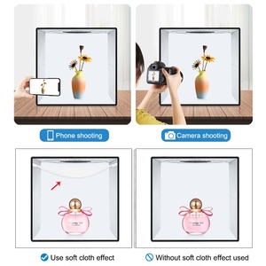 Boîte de Studio Photo Portable PULUZ 40cm Pliable 2022 avec <span class=keywords><strong>3</strong></span> Anneaux Lumineux LED, Kit de Tente de Photographie, Boîte à Lumière Softbox pour Appareil Photo - Product Image 5