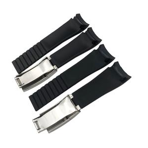 สายนาฬิกายางโค้ง OEM ขนาด 20 มม. สำหรับ Rolex GMT Daytona <span class=keywords><strong>Submariner</strong></span> สายซิลิโคนกันเหงื่อ สายนาฬิกาทดแทน หัวเข็มขัดโลหะ - Product Image 2