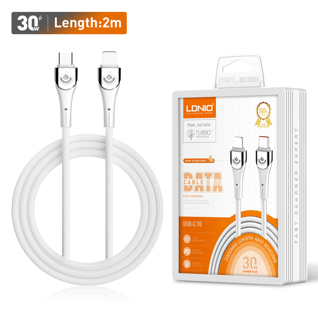Fast Charging LDNIO LC862I 2m 30W Type-C Data Cable Cable Support Mobile Phone Data Cable