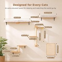 Étagères murales pour chats Road Cat 5-en-1, meubles muraux modernes pour chats, perchoirs, griffoirs, ensemble d'escalade, anti-griffures/anti-dérapant