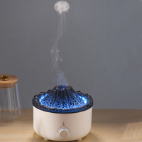 Humidificateur ultrasonique haut de gamme à effet flamme volcanique, diffuseur d'arômes 560 ml avec télécommande et anneau de brume méduse, le plus vendu