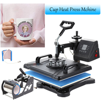 Presse à Chaud Électrique Automatique 5-en-1 Numérique pour Sublimation (Tasses, T-shirts, Casquettes) avec Compatibilité 110V/220V