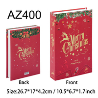 Livre décoratif Père Noël, livre en papier de Noël, accessoire de photographie de bureau, livre de décoration durable pour Halloween, ornement de bureau