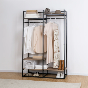 Présentoir métallique moderne pour magasin, vitrine de dispensaire, portant pour vêtements avec étagère supérieure - Product Image 5