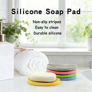 Op maat gemaakte siliconen zeepbak antislip afwaterende zeephouder voor eenvoudige reiniging creatief badkameraccessoire siliconen zeepbakje - Product Image 3