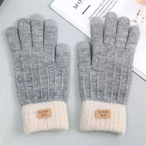Guantes de lana de alpaca para hombre y mujer, guantes cálidos de invierno para exteriores con pantalla táctil y cinco dedos - Product Image 3