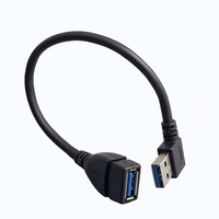 Cable Adaptador de Extensión USB 3.0 a Macho a Hembra, Flexible, Compacto, con Conector en Ángulo Recto de 90 Grados