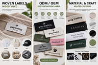 Étiquettes tissées personnalisées pour vêtements, logo de marque personnalisé, accessoires vestimentaires OEM