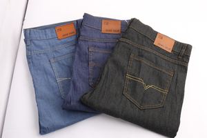 مستقيم الجينز الرجال السراويل منتصف الخصر تمتد ضئيلة الأعمال عارضة الجملة القطن مصابيح كهربائية شعار مخصص المنسوجة خفيفة الوزن - Product Image 6