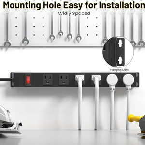 Pdu tường 6 cửa hàng Rack mount Power Strip với bảo vệ quá tải tăng riêng biệt công tắc điều khiển mở rộng ổ cắm điện - Product Image 6