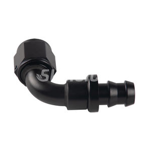 Sumeichi Racing phần nhôm an8 Đen nhiên liệu phụ kiện 90 độ đẩy khóa Hose kết thúc phần tự động - Product Image 1