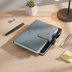 Carnet en cuir personnalisé A4 A5 promotionnel, nouveau design, couverture rigide, impression de logo, carnet à boucle pour entreprise - Product Image 2
